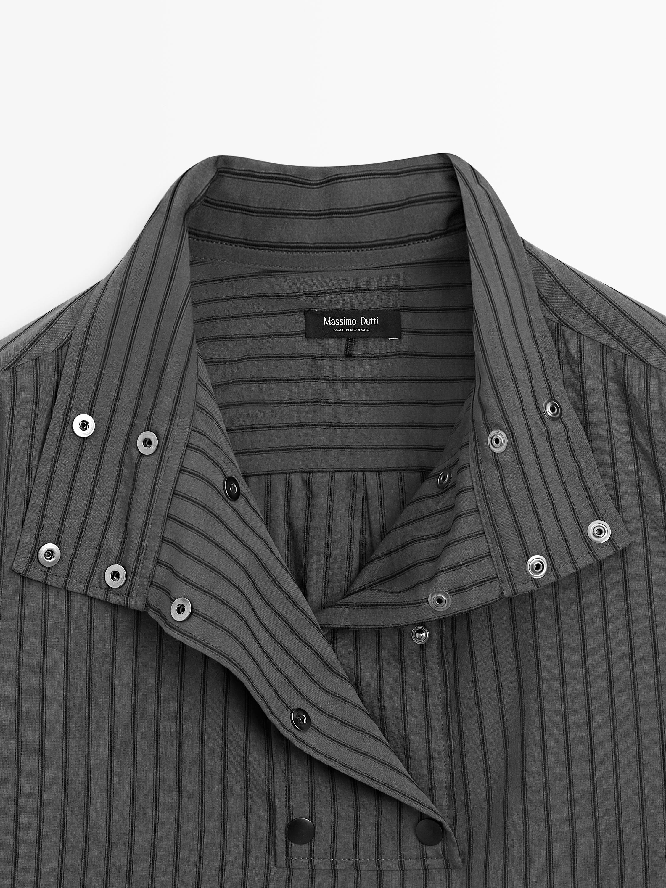 Striped flowing shirt with collar detail